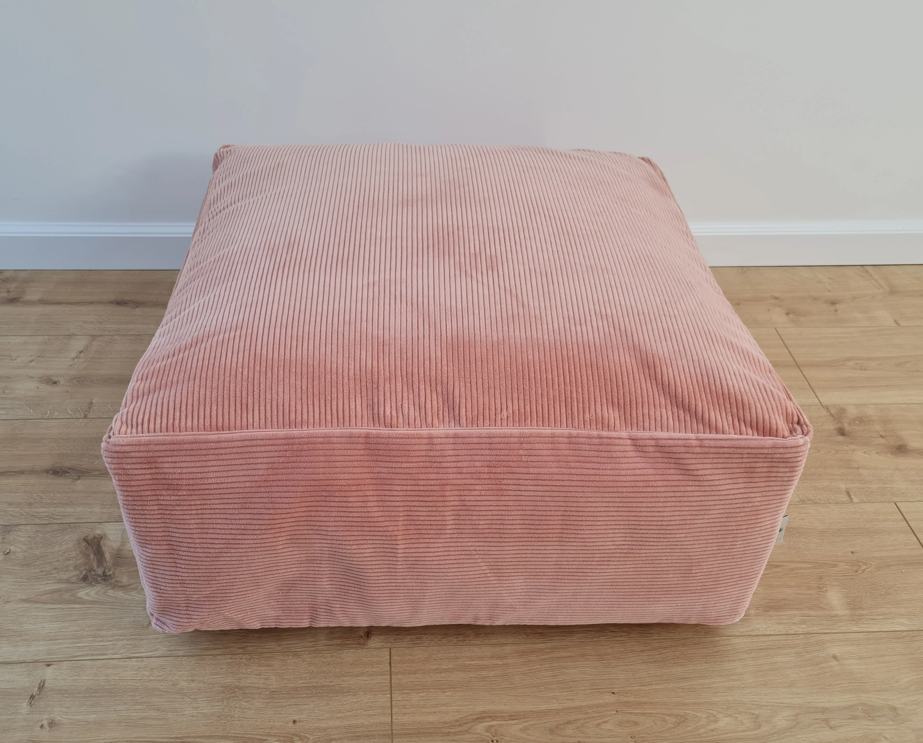 24x24 (60х60 cm) Unique HEMP Floor Cushion filled organic Hemp Fiber with removable Cover in pink marshmallow