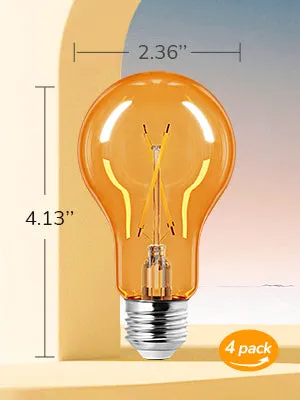 4 Pack Dimmable Yellow Light Bulb-HDCF19E