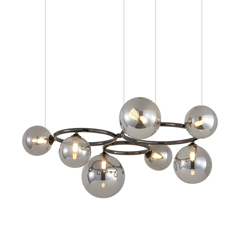 5/7/9-Light Glass Ball Circular Contemporary Chandelier with 3 Step Dimming