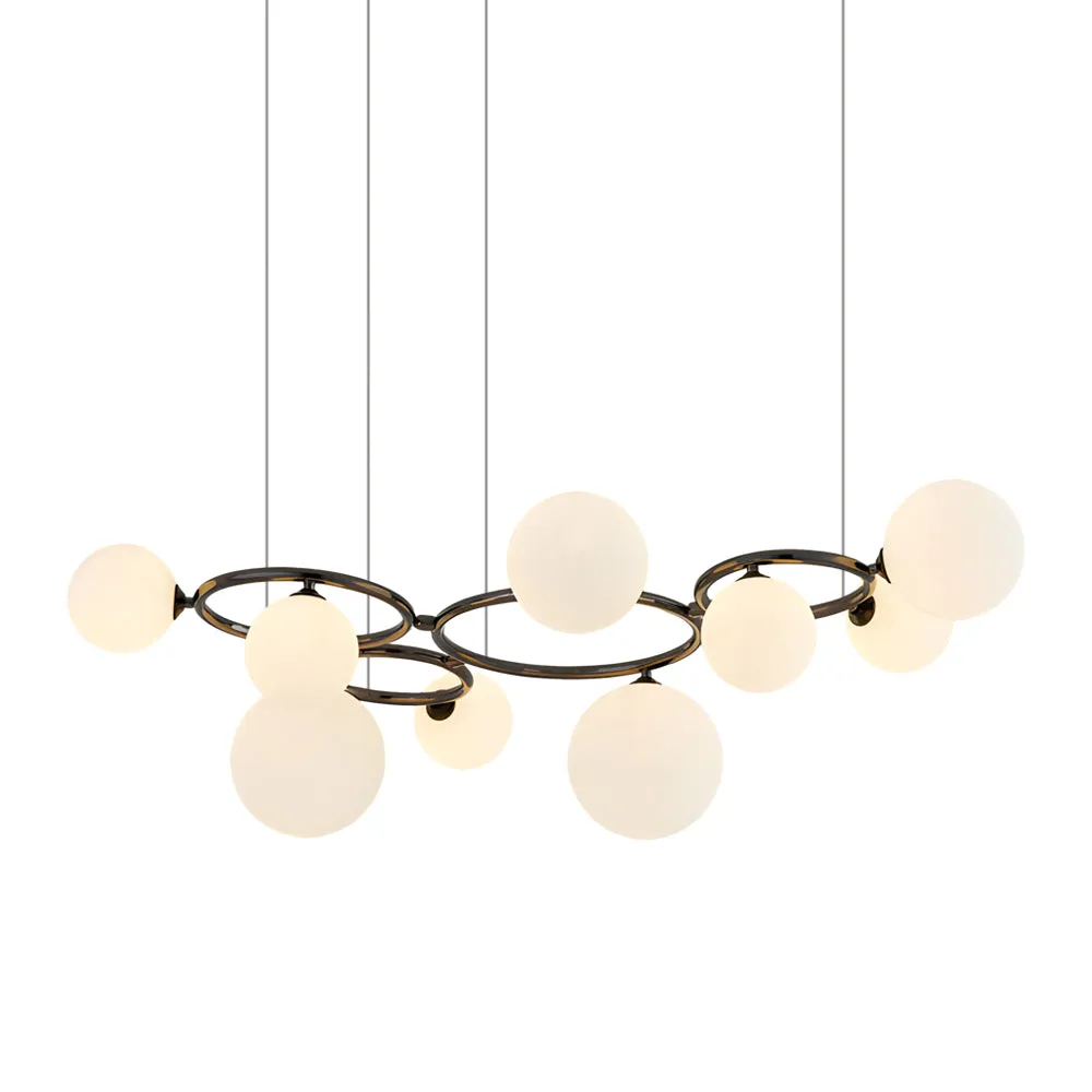 5/7/9-Light Glass Ball Circular Contemporary Chandelier with 3 Step Dimming