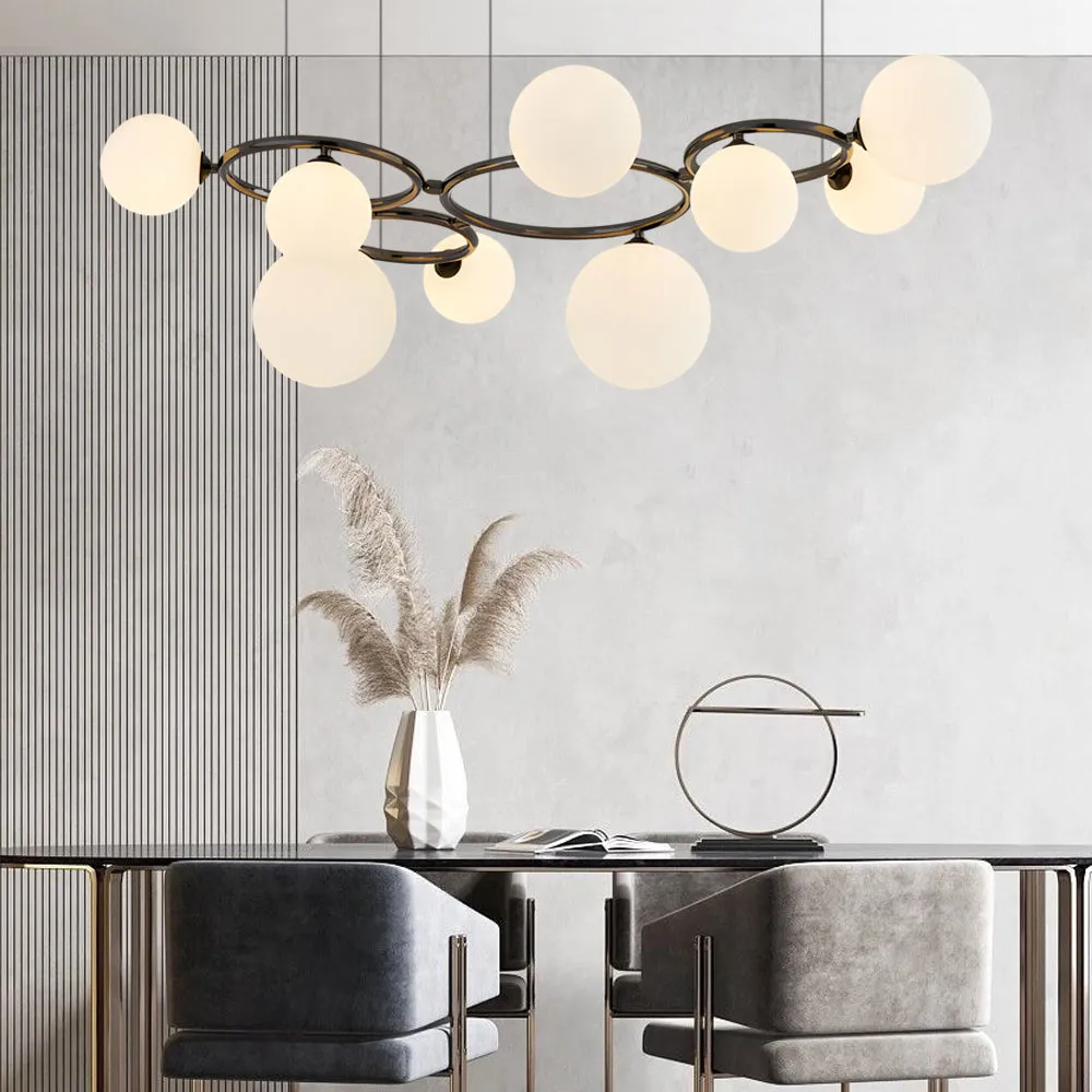 5/7/9-Light Glass Ball Circular Contemporary Chandelier with 3 Step Dimming