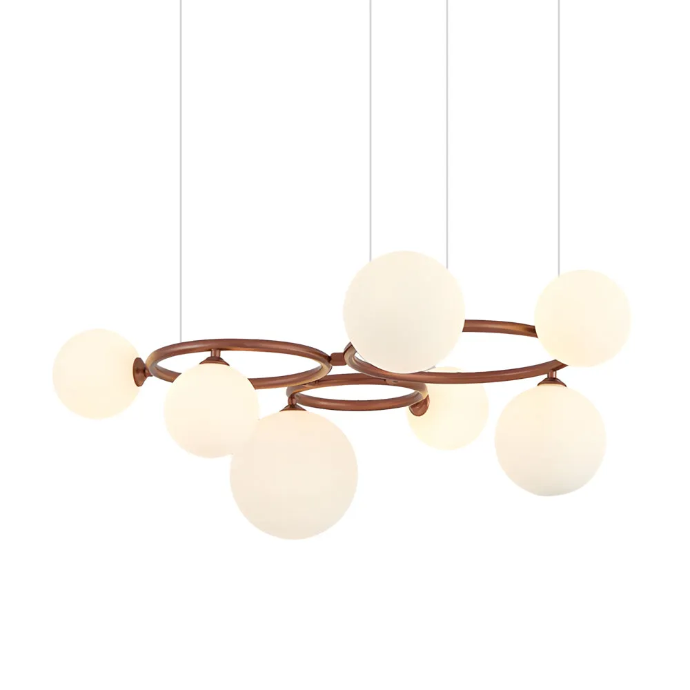 5/7/9-Light Glass Ball Circular Contemporary Chandelier with 3 Step Dimming