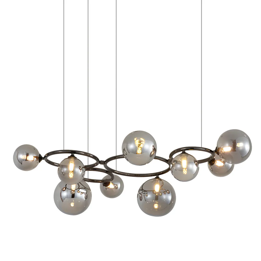 5/7/9-Light Glass Ball Circular Contemporary Chandelier with 3 Step Dimming