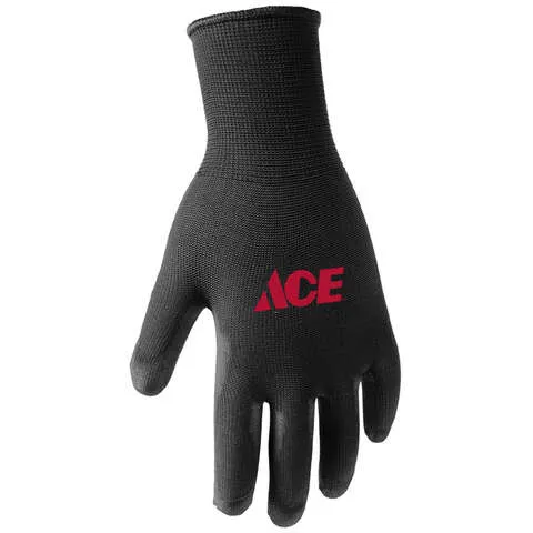 Ace Men's Indoor/Outdoor Coated Work Gloves Black L 1 pair