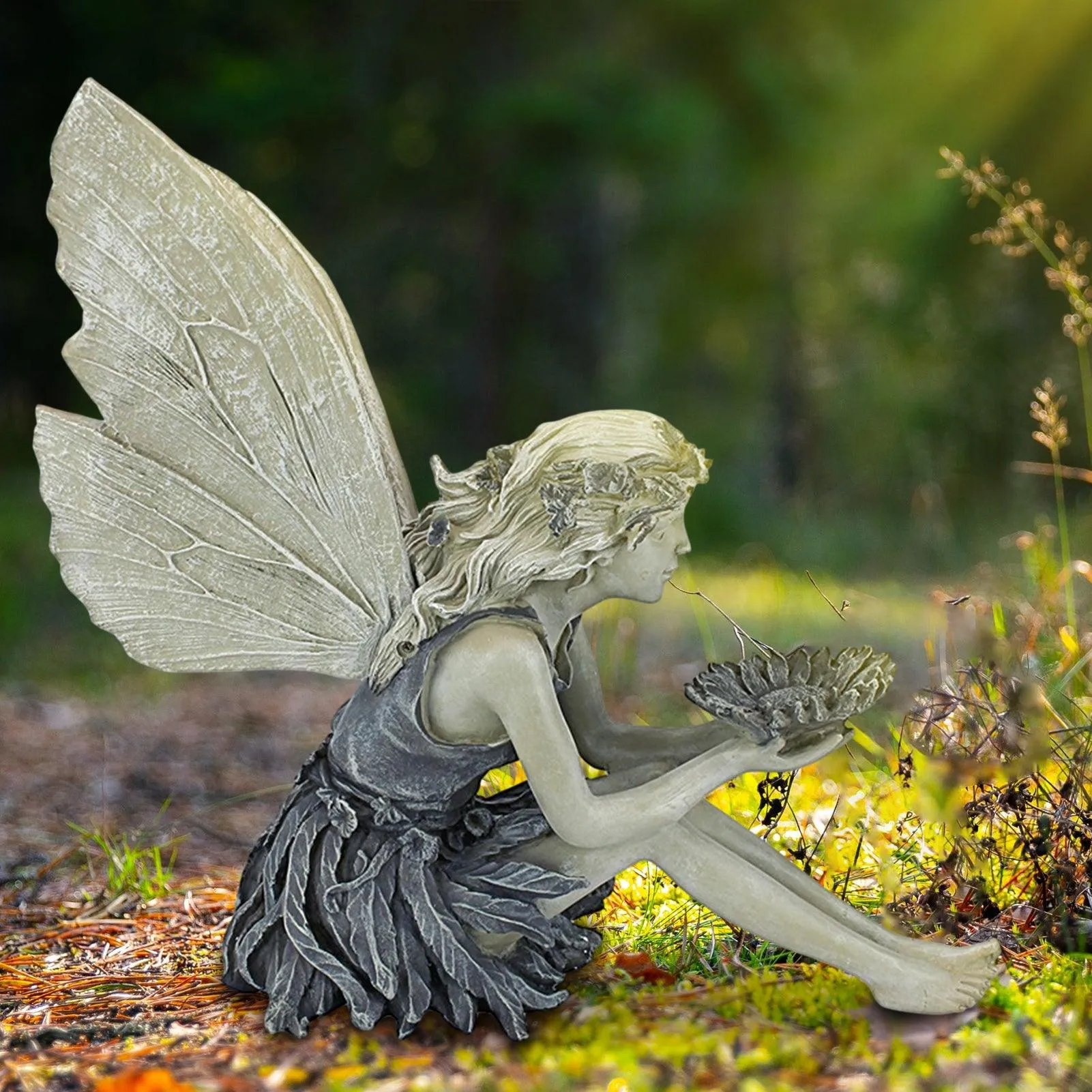 Adorable Fairy Sitting Garden Statue: Charming Resin Ornament