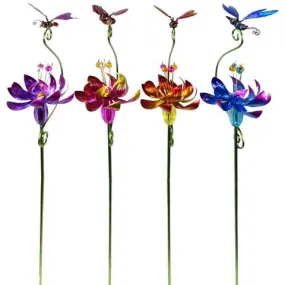 Alpine Assorted Metal/Plastic 42 in. H Flower and Insect Outdoor Garden Stake, Pack of 12