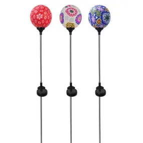 Alpine Multicolored Glass/Metal 34 in. H Soft Clay Ball Outdoor Garden Stake, Pack of 9