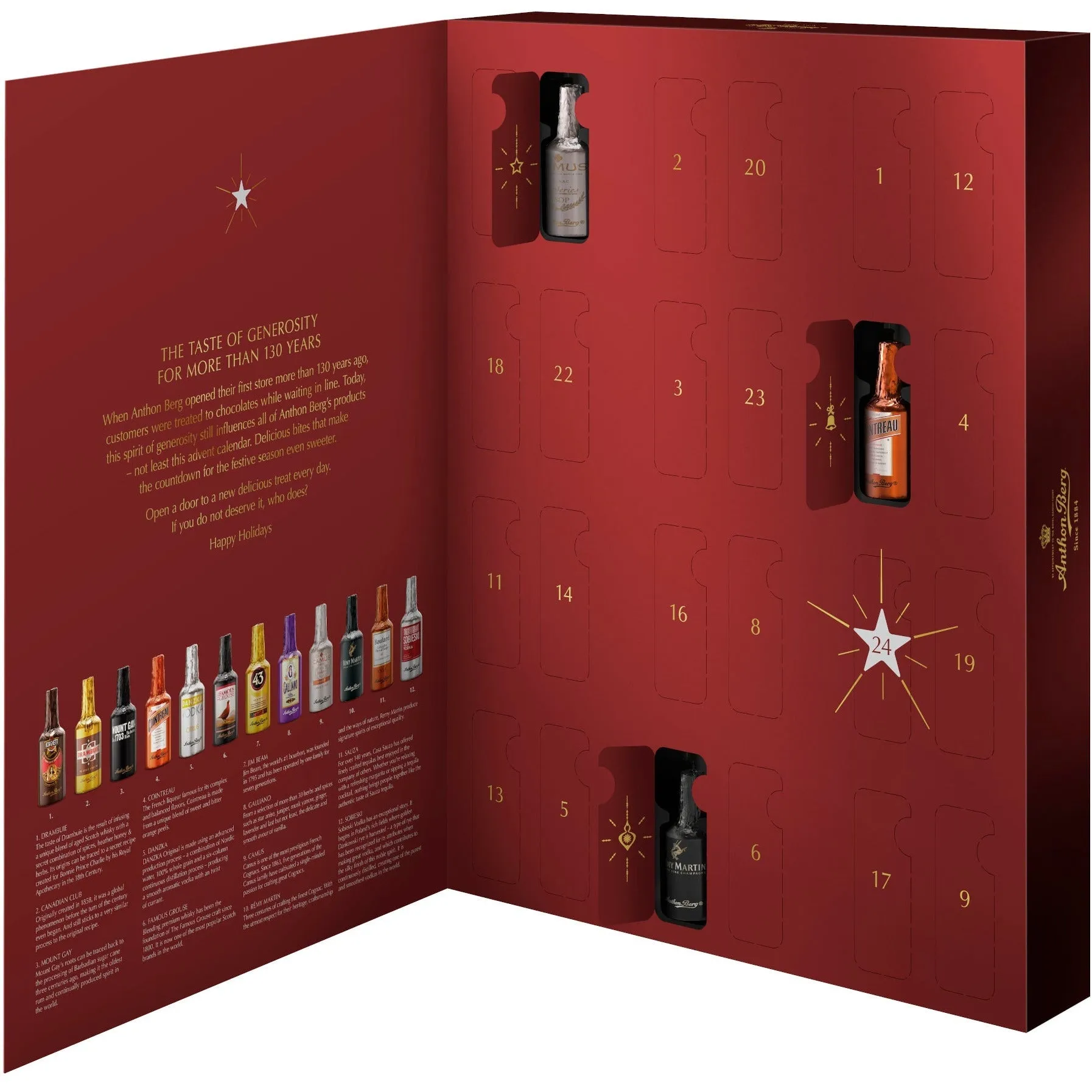 Anthon Berg Liquor Filled Chocolate Bottles Advent Calendar