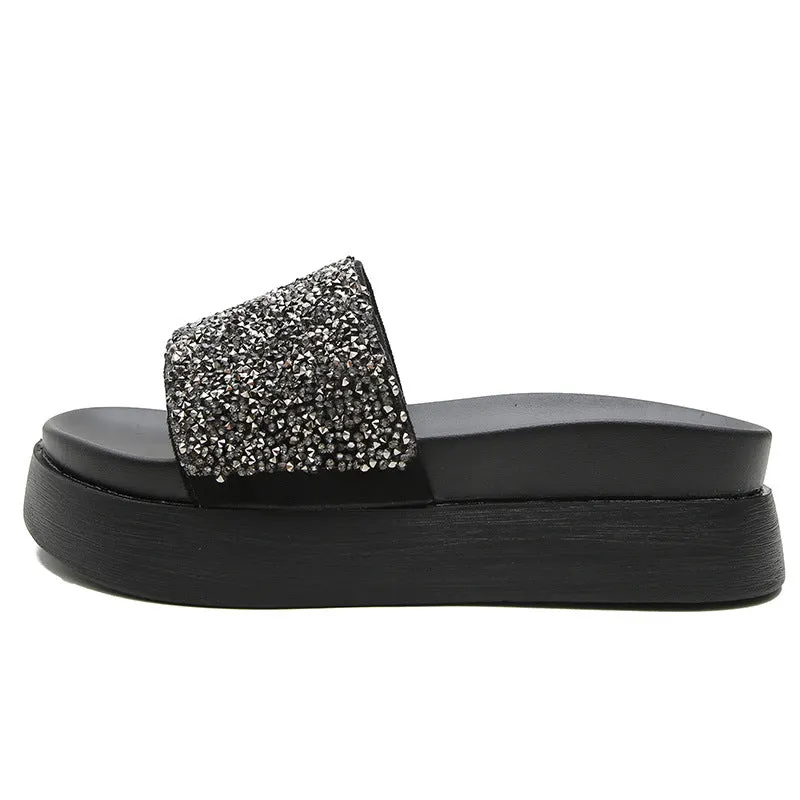 Aurelia Thick Sole Stylish Sparkling Slippers