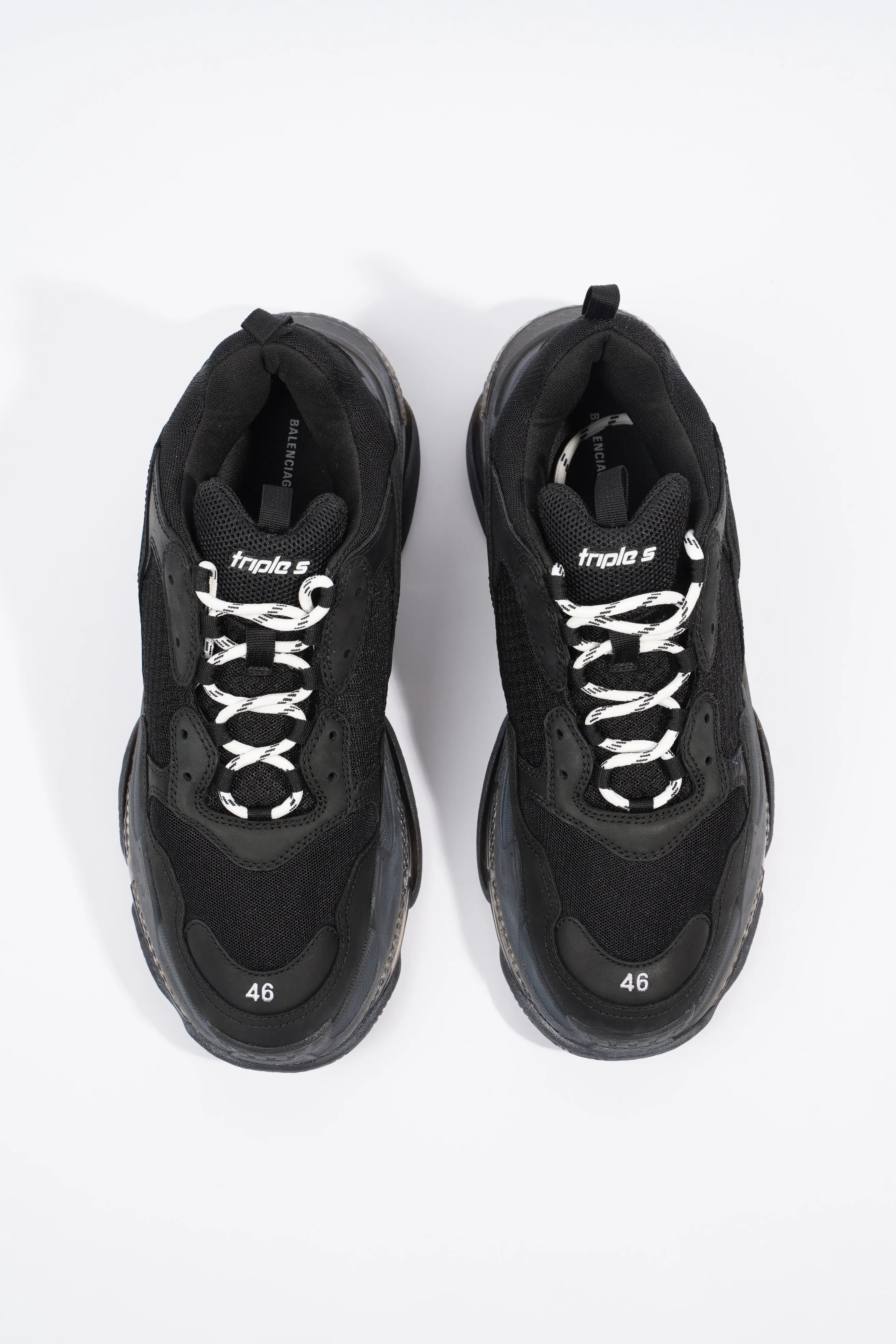 Balenciaga Mens Triple S Black / Clear Sole EU 46 / UK 12