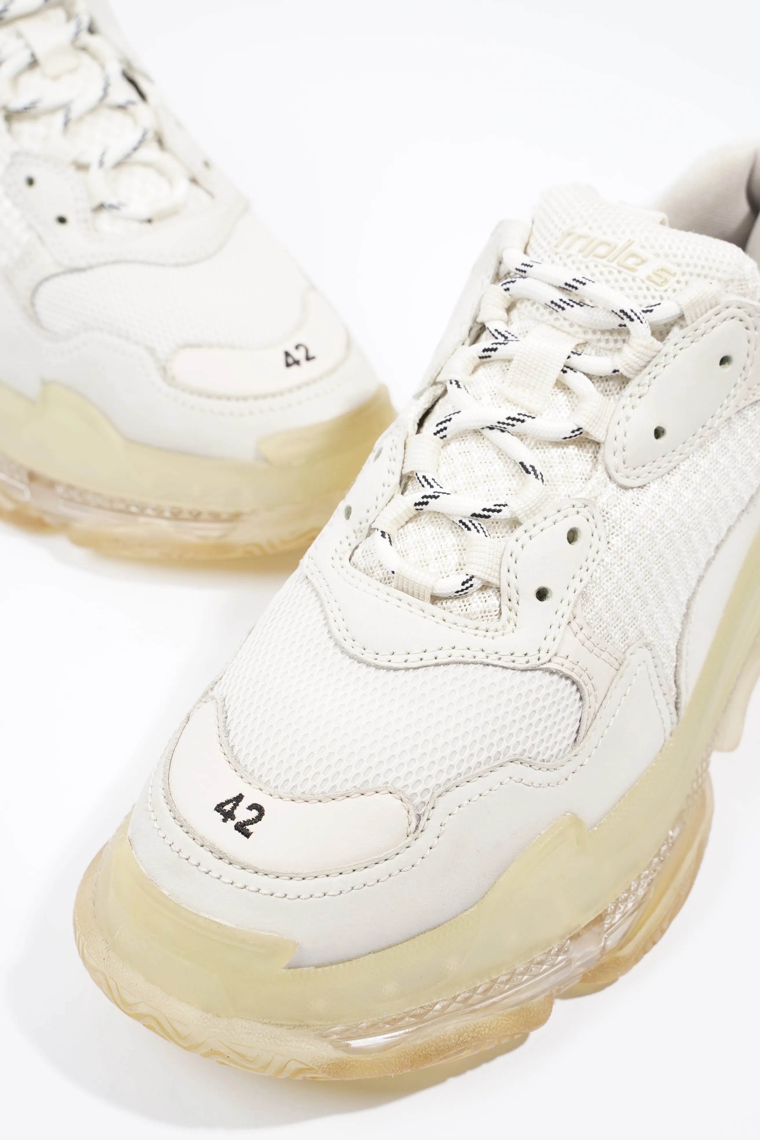 Balenciaga Mens Triple S White / Clear Sole EU 42 / UK 8