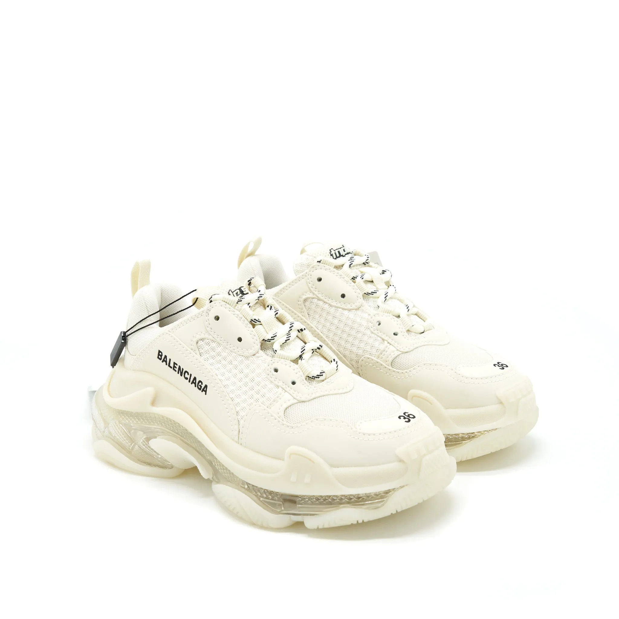 Balenciaga Size 36 Triple S Trainers Clear Sole White