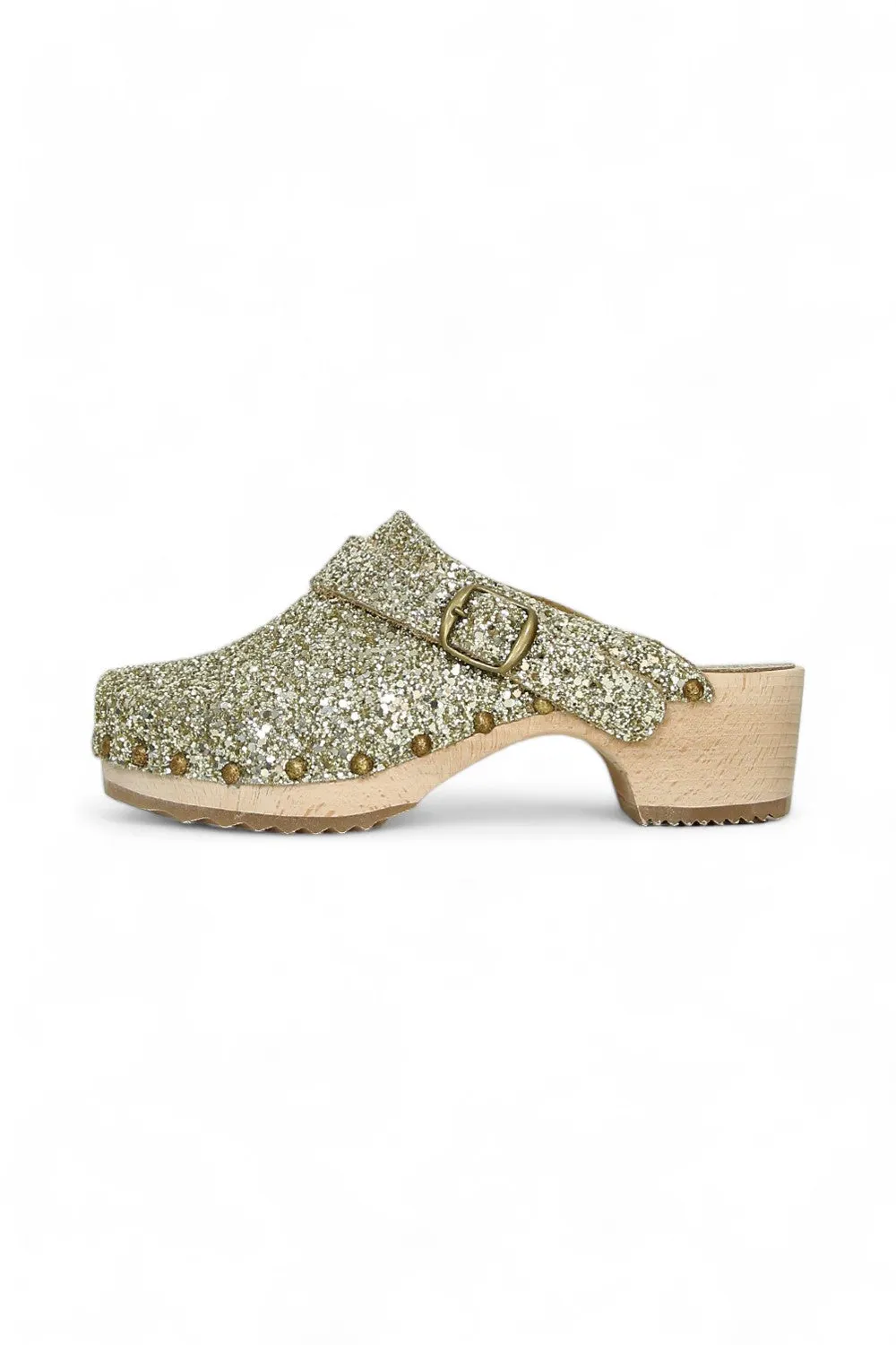 BOSABO SABOT CAMILLE CLOG SEMINCO GLITTER GOLD