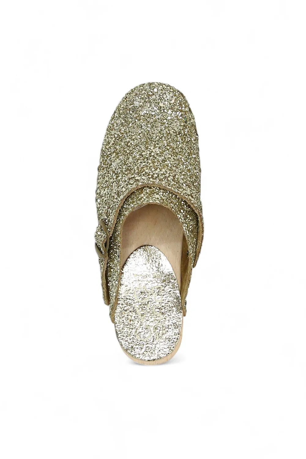 BOSABO SABOT CAMILLE CLOG SEMINCO GLITTER GOLD