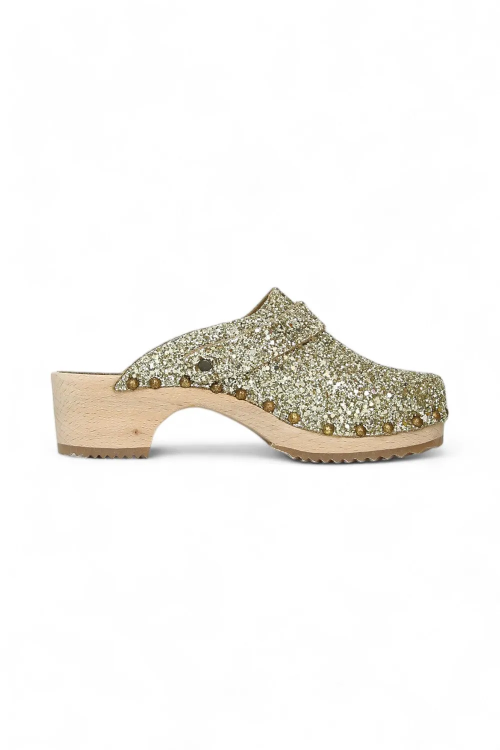 BOSABO SABOT CAMILLE CLOG SEMINCO GLITTER GOLD