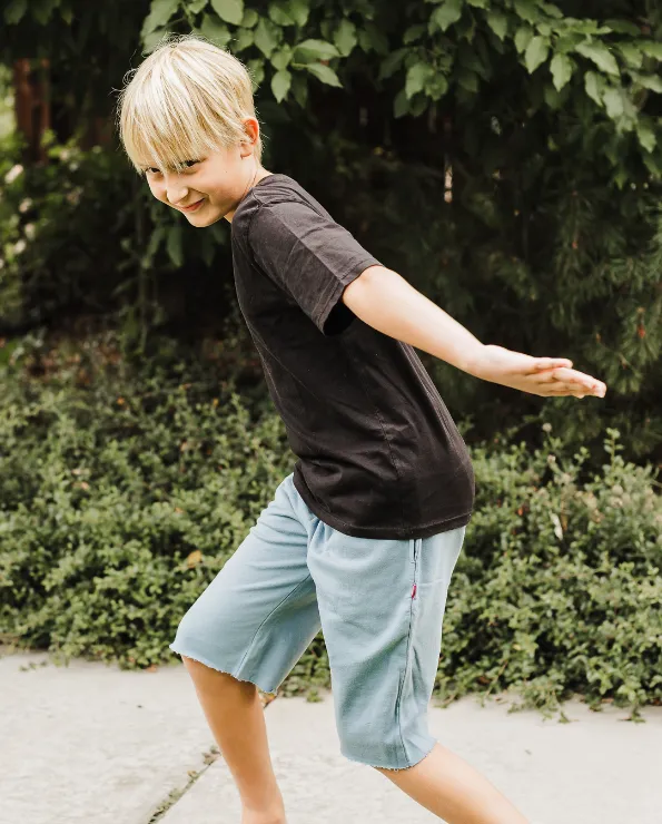 Boys Amazingly Soft Cotton Lightweight Fleece Shorts | Concrete