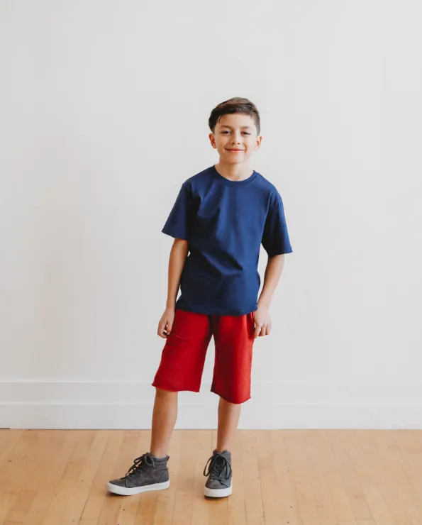 Boys Amazingly Soft Cotton Lightweight Fleece Shorts | Concrete