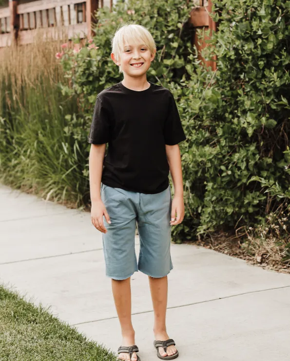 Boys Amazingly Soft Cotton Lightweight Fleece Shorts | Concrete