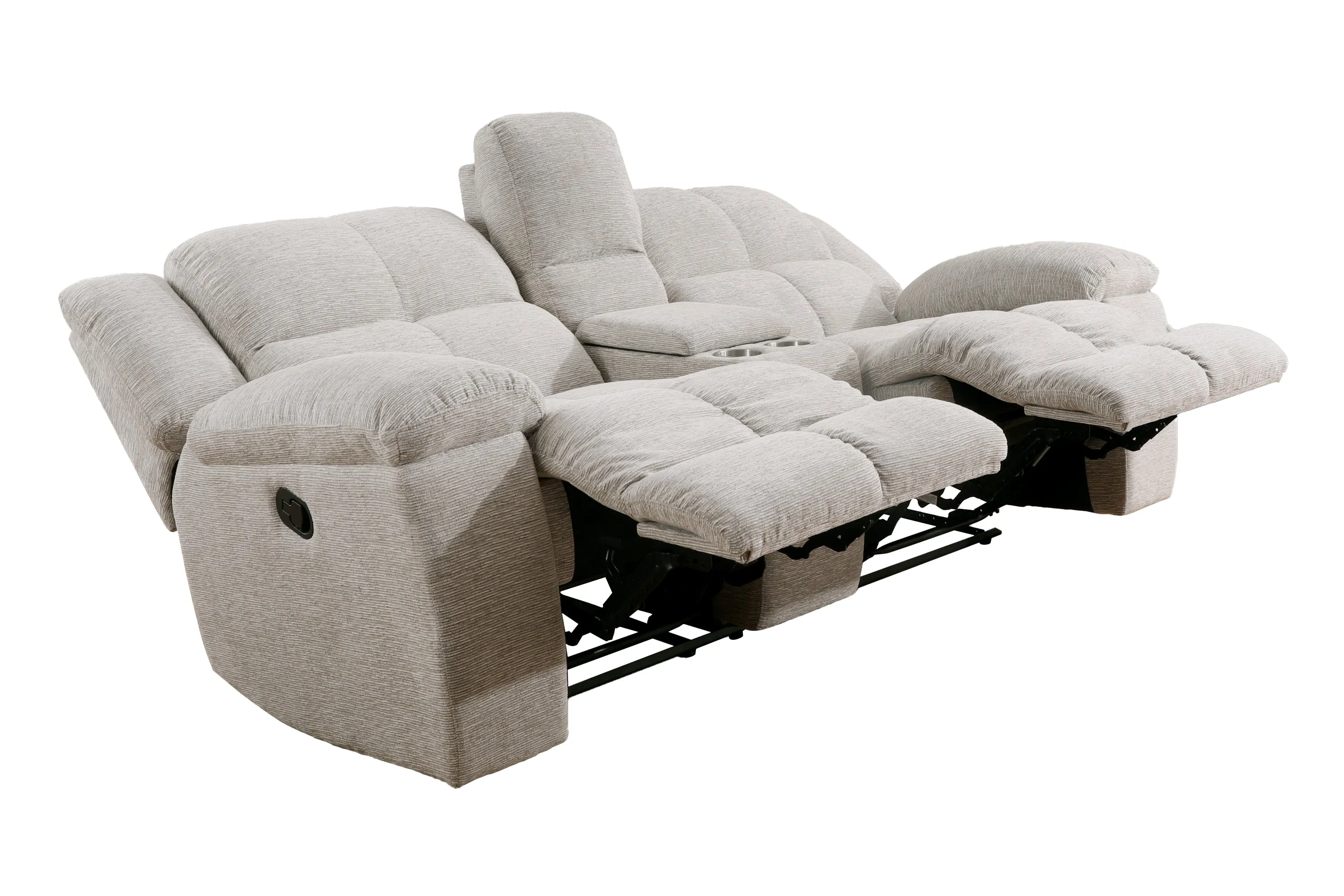 BUSTER - OPAL TAUPE Manual Dual Reclining Console Loveseat