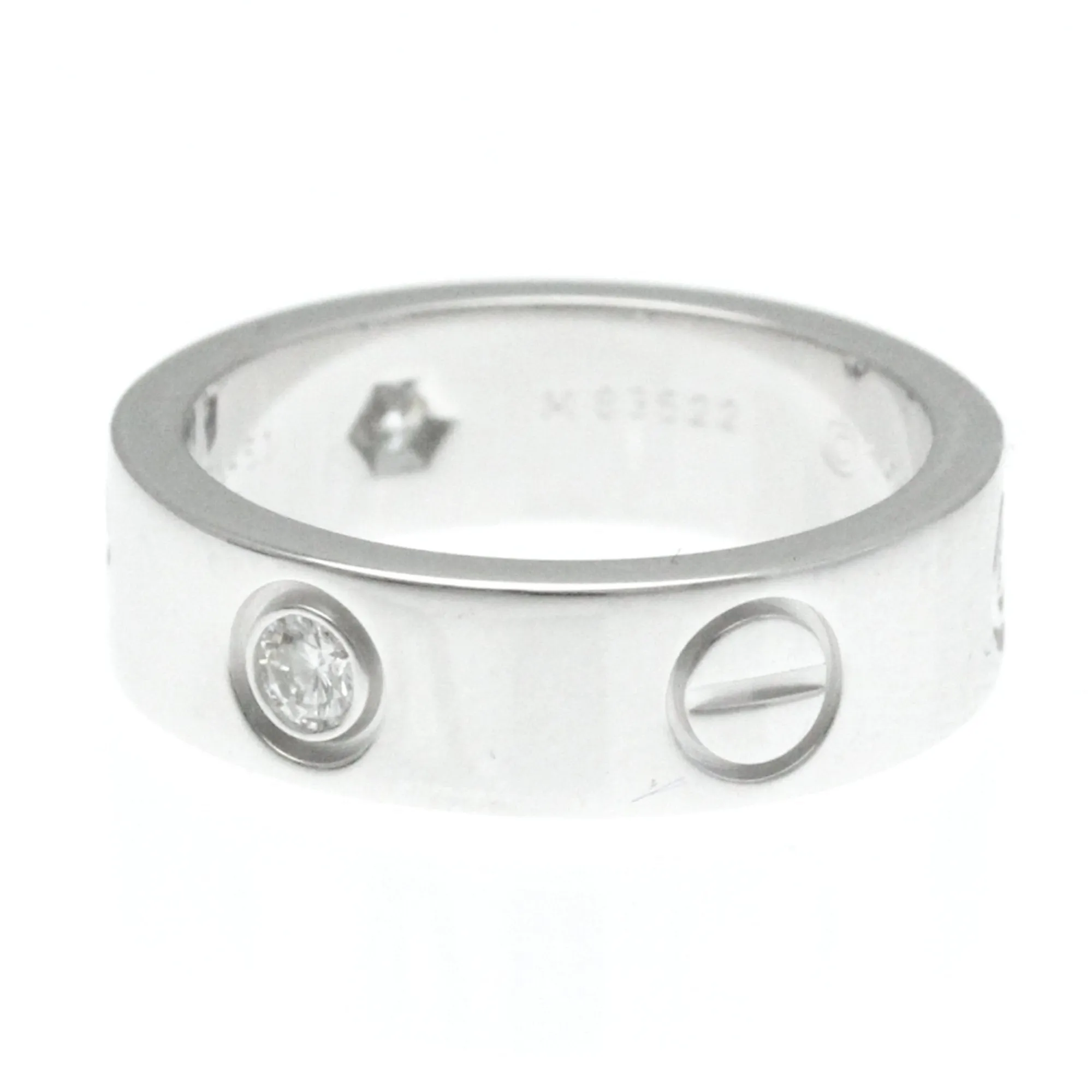 Cartier Love Silver White Gold Ring Jewelry (Pre-Owned)