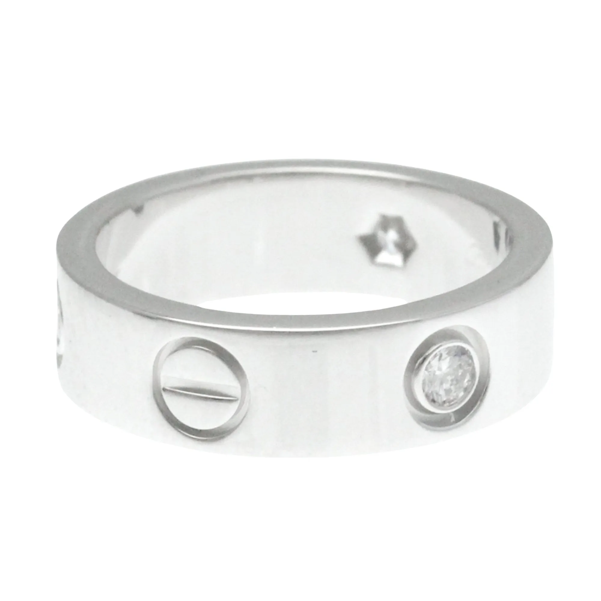 Cartier Love Silver White Gold Ring Jewelry (Pre-Owned)