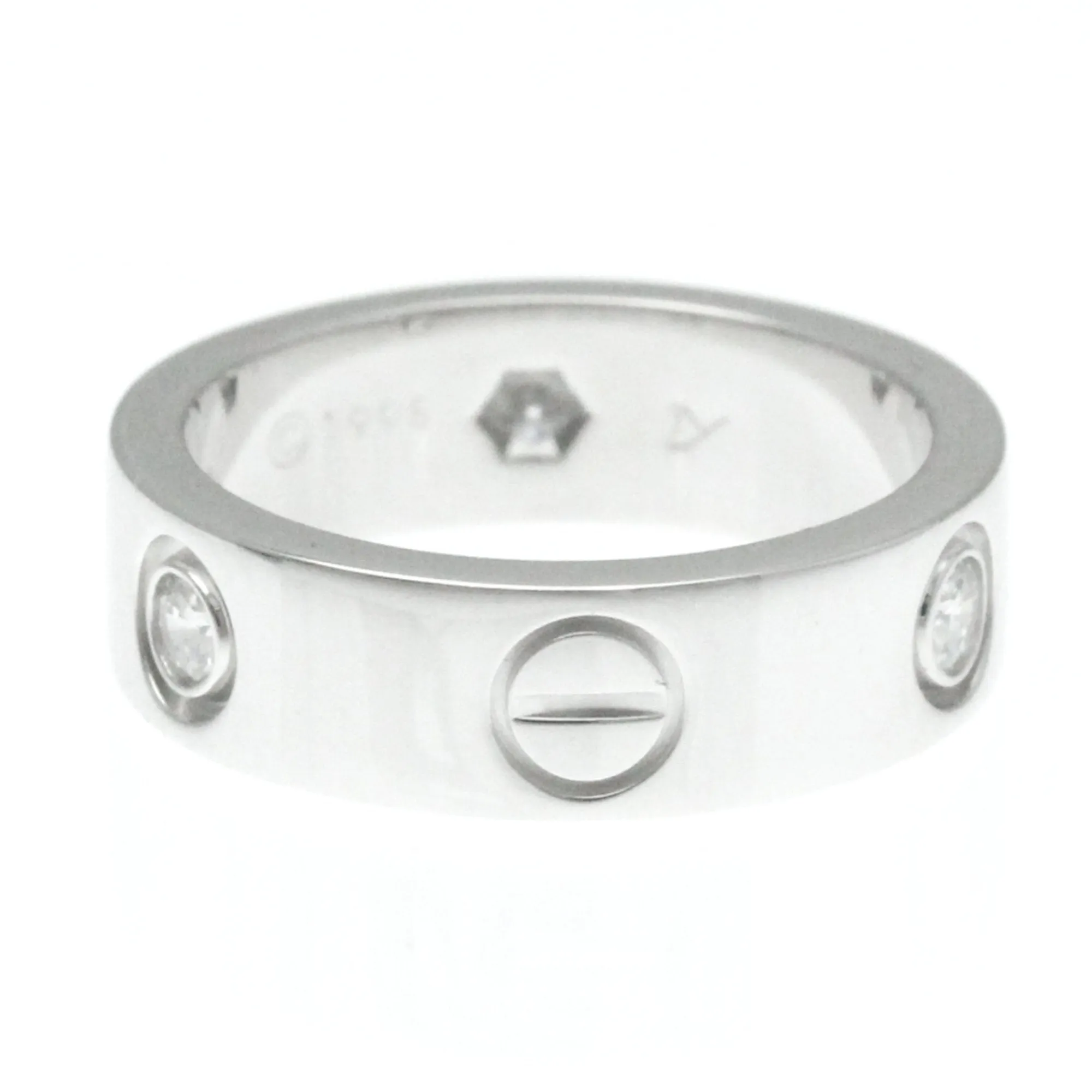 Cartier Love Silver White Gold Ring Jewelry (Pre-Owned)