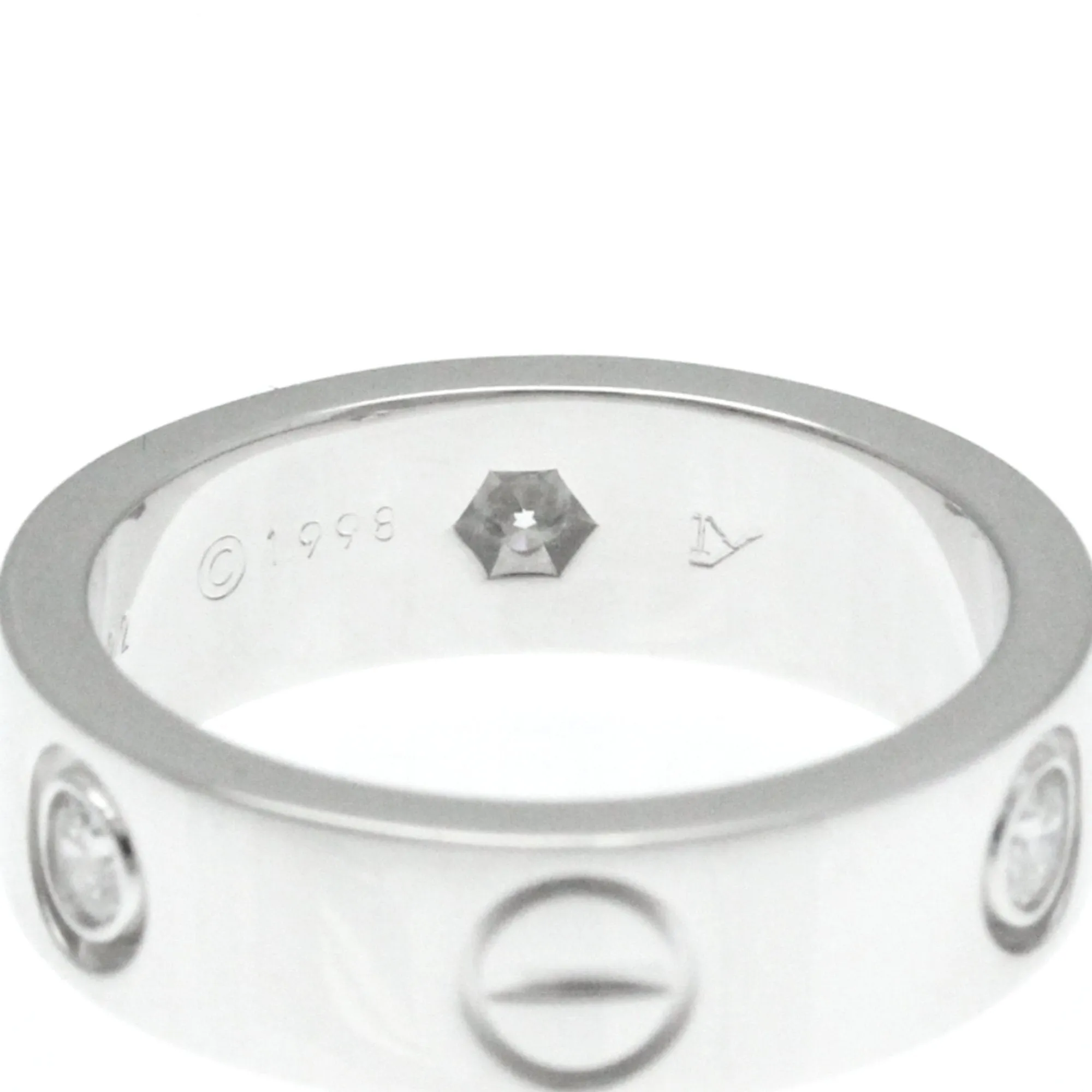 Cartier Love Silver White Gold Ring Jewelry (Pre-Owned)