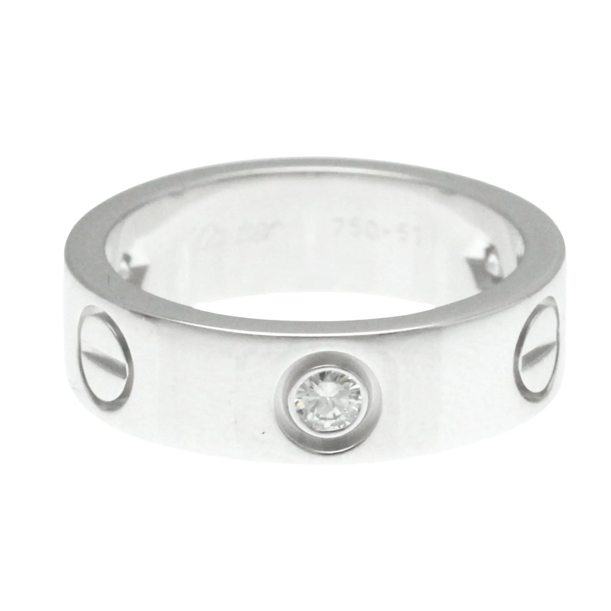 Cartier Love Silver White Gold Ring Jewelry (Pre-Owned)