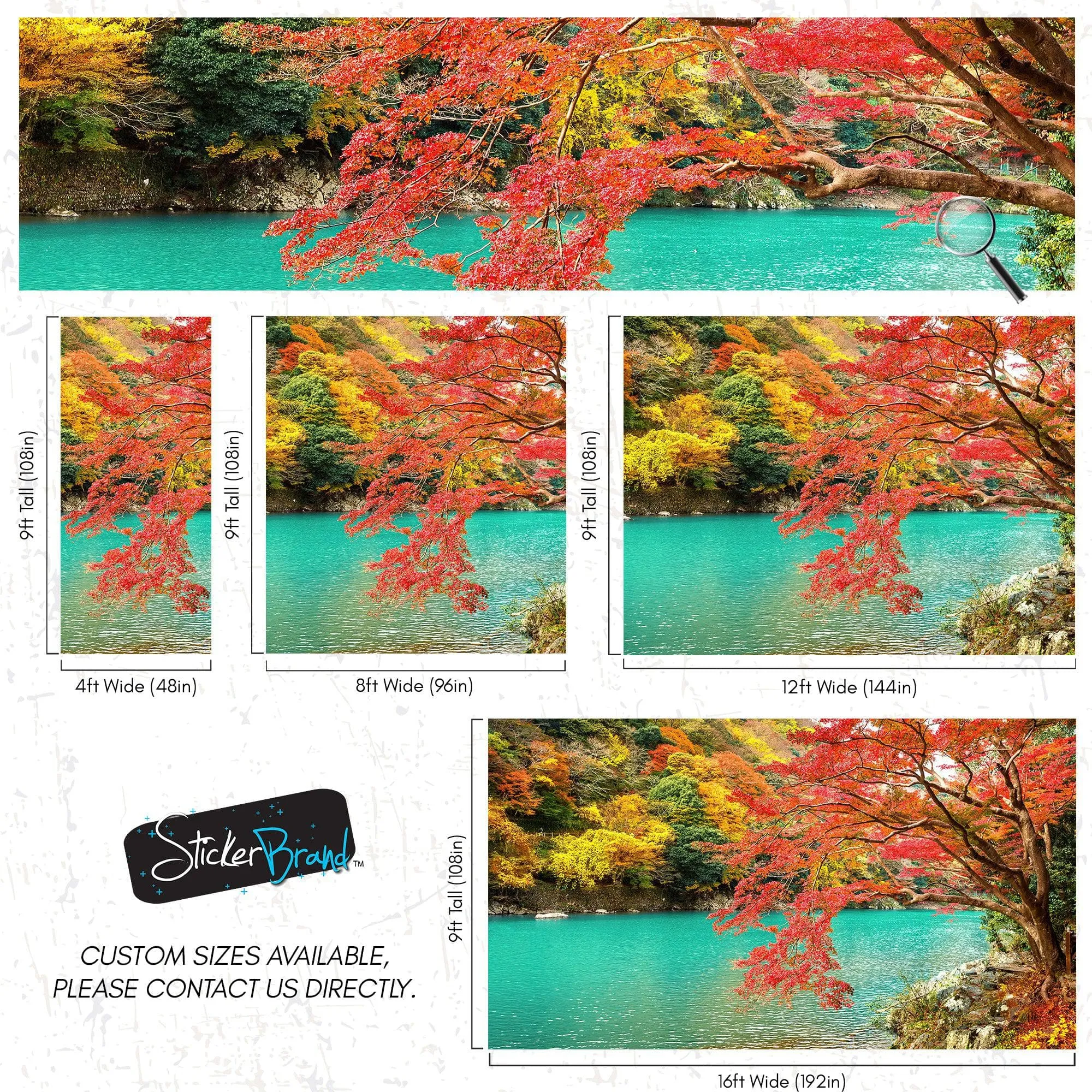 Colorful Teal Water Lake View Landscape Wallpaper Mural. #6745