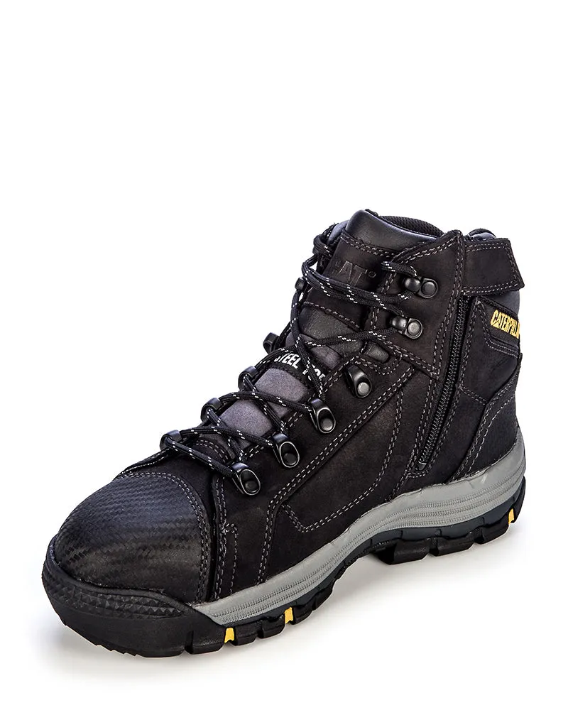 Convex Mid Zip Side Safety Boot - Black