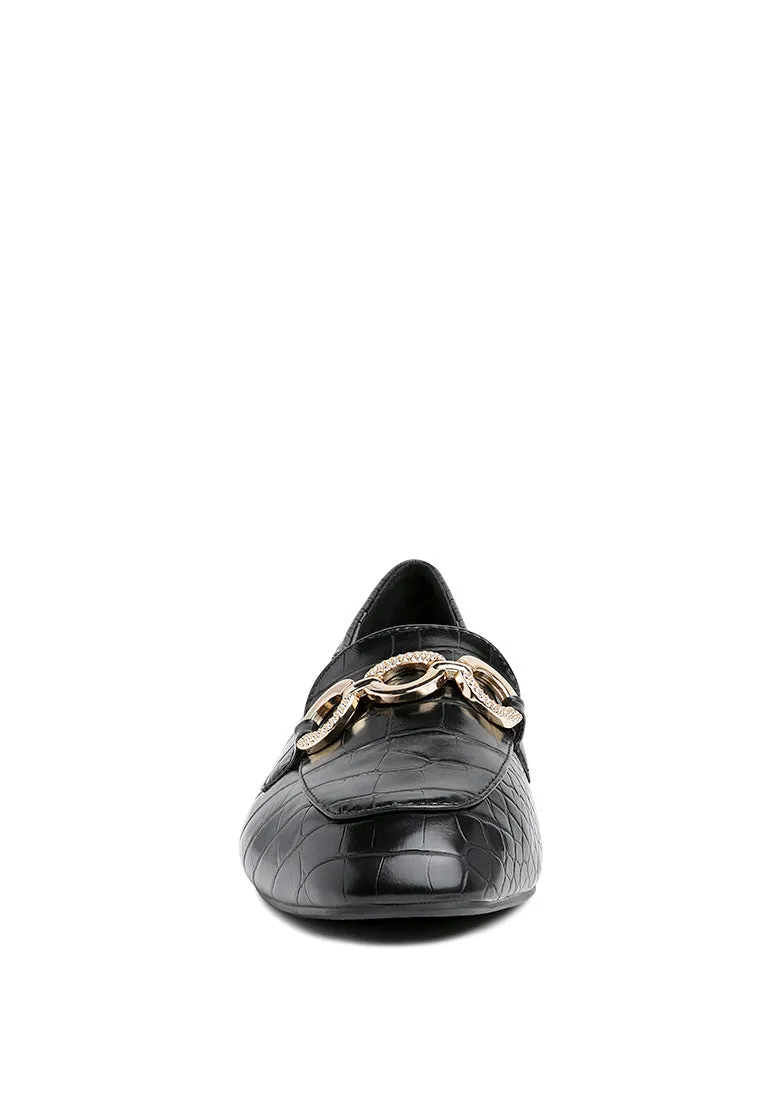 croc buckle loafers