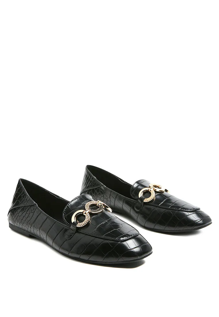 croc buckle loafers