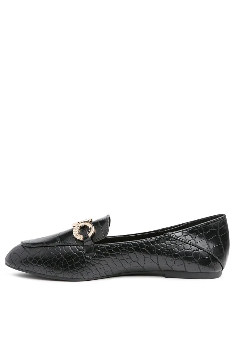 croc buckle loafers