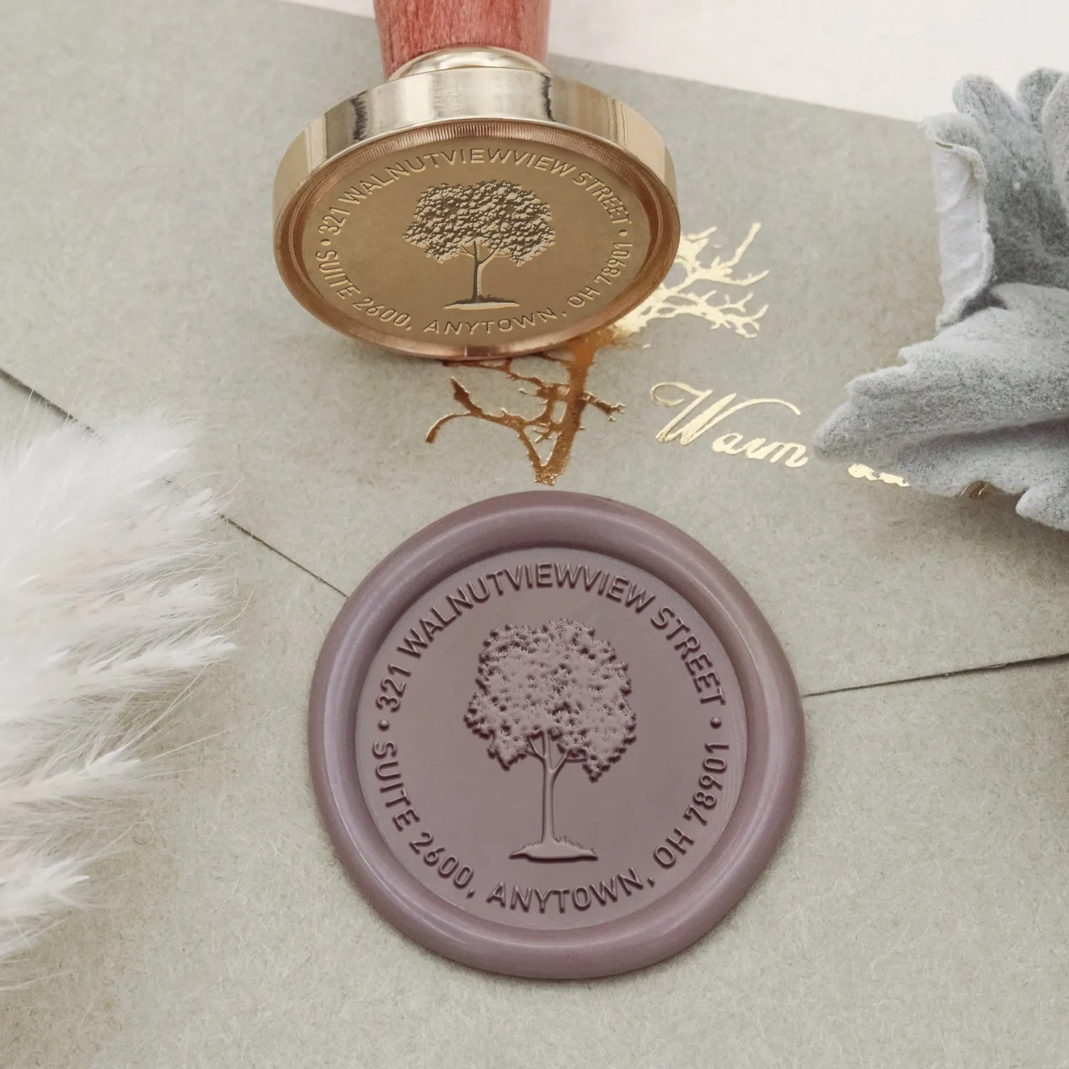 Custom Chestnut Tree Address Wax Seal Stamp