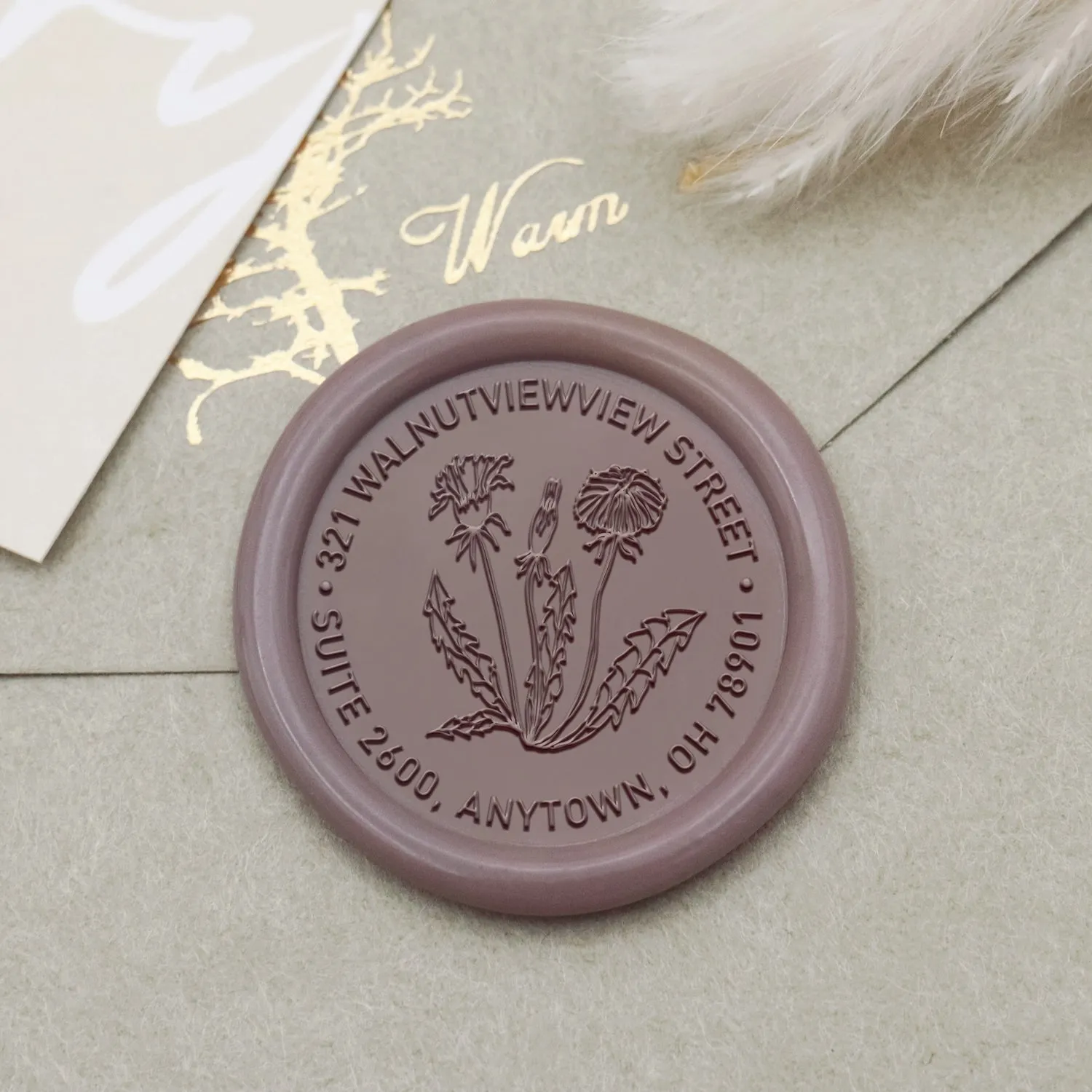 Custom Dandelion Address Wax Seal Stamp