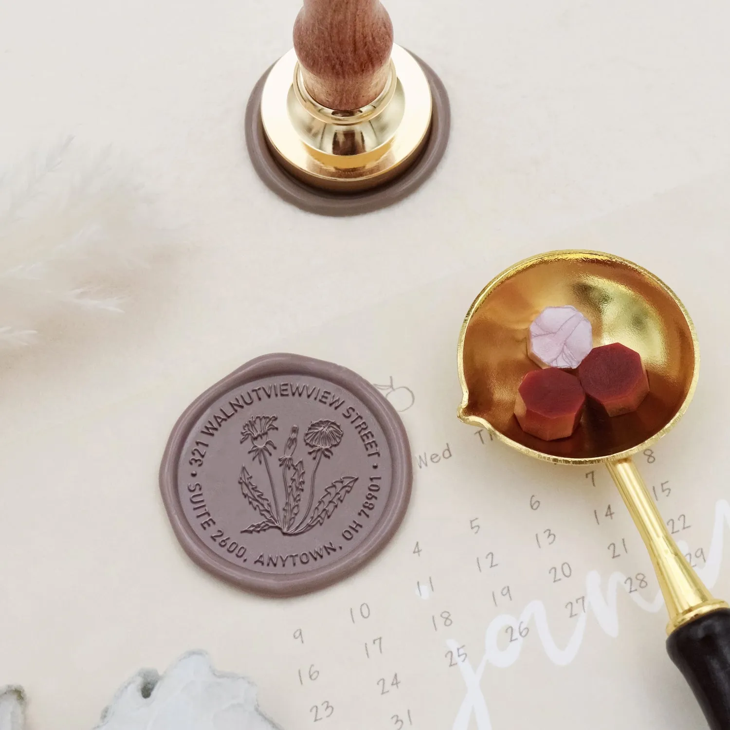 Custom Dandelion Address Wax Seal Stamp