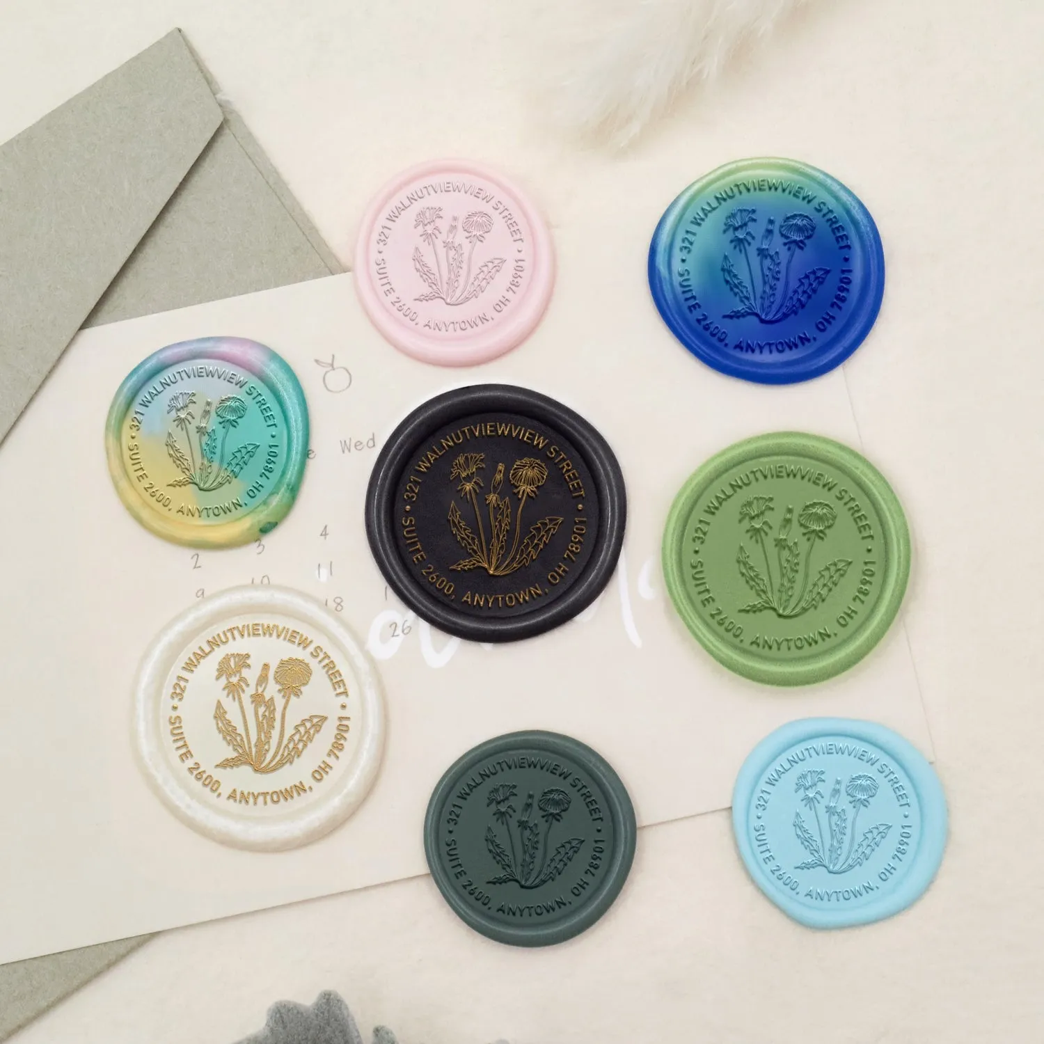 Custom Dandelion Address Wax Seal Stamp