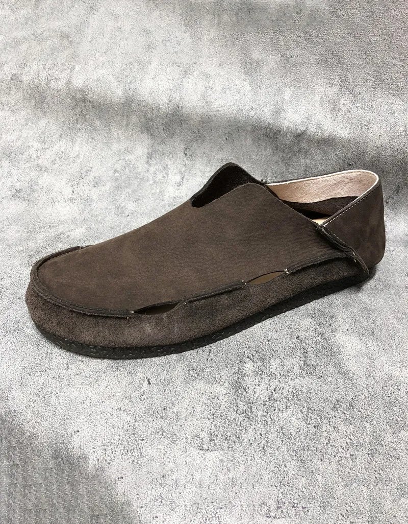 Cut-out Comfortable Soft Leather Suede Flats for Men 38-44