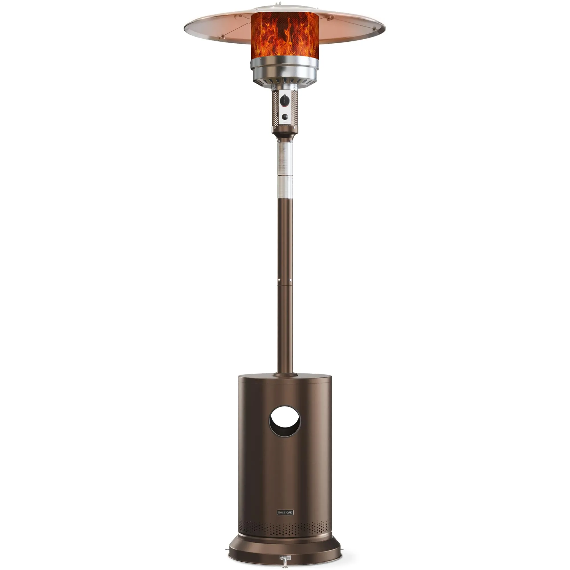 EAST OAK 48,000 BTU Patio Heater for Outdoor Use With Round Table Design, Double-Layer Stainless Steel Burner and Wheels, Outdoor Patio Heater for Home and Commercial, Bronze, 31.9 x 31.9 x 86.6