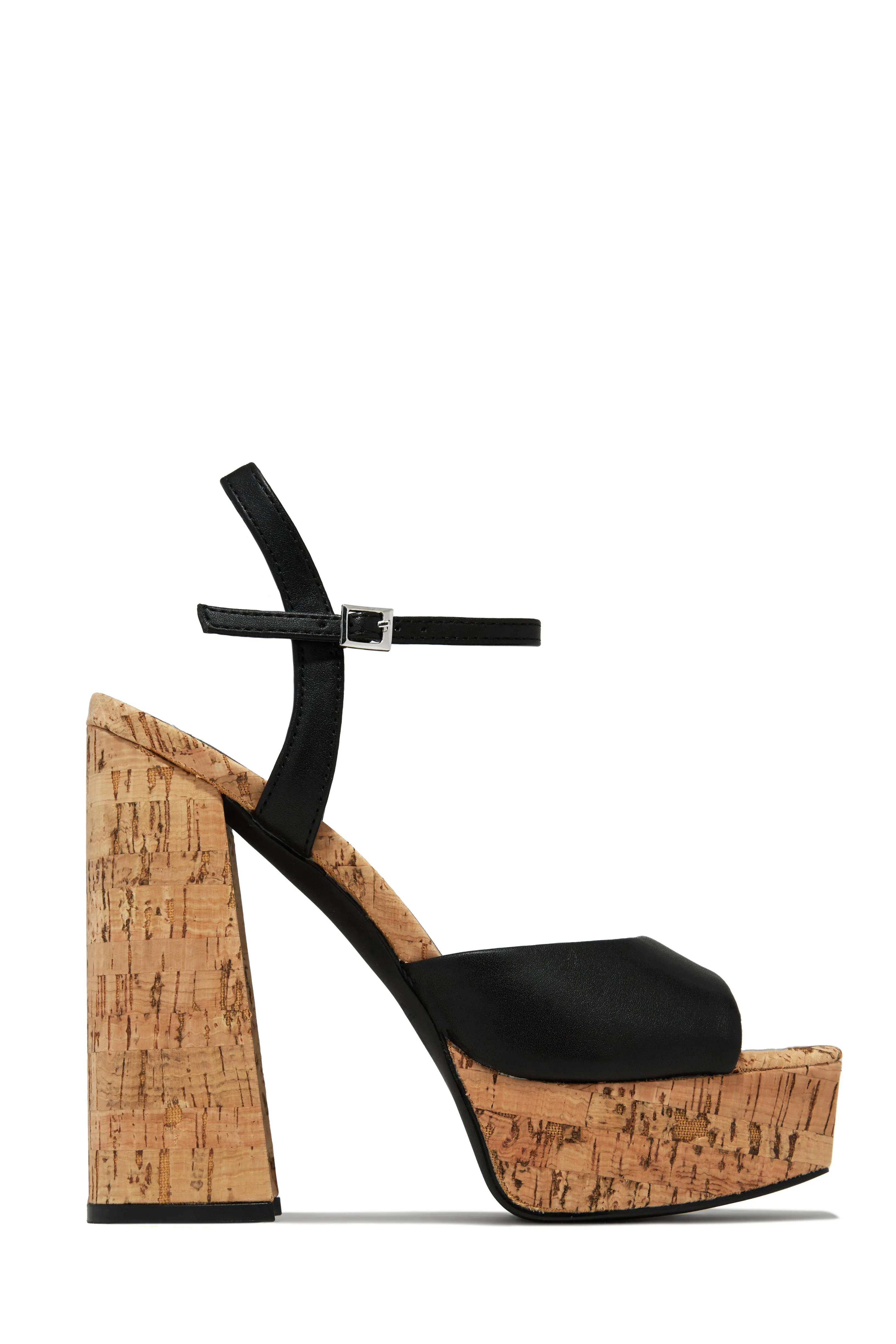 Elyna Platform Block Heels - Black