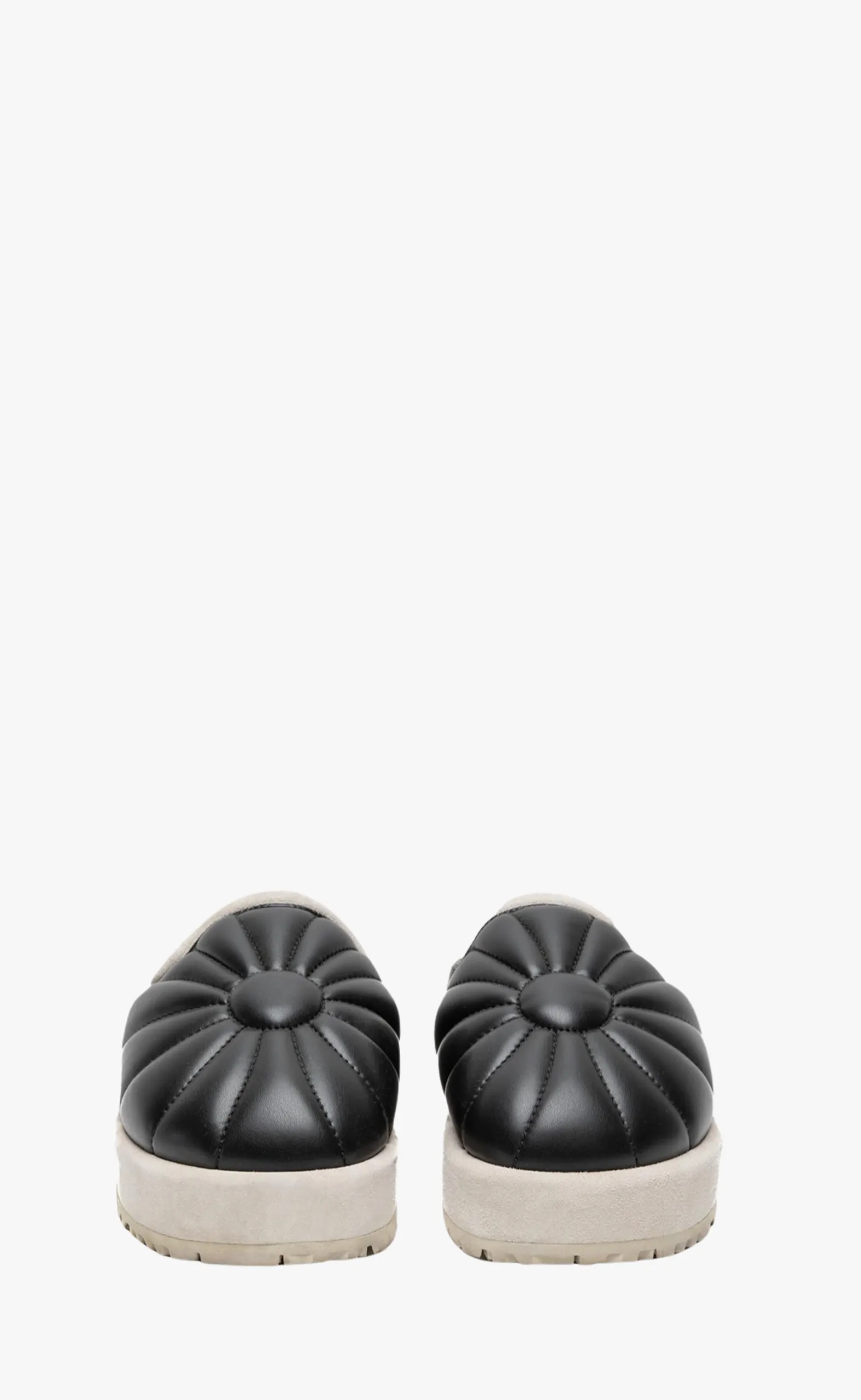 EMBROIDERY SOLE-URANUS LEATHER BLACK SLIPPERS