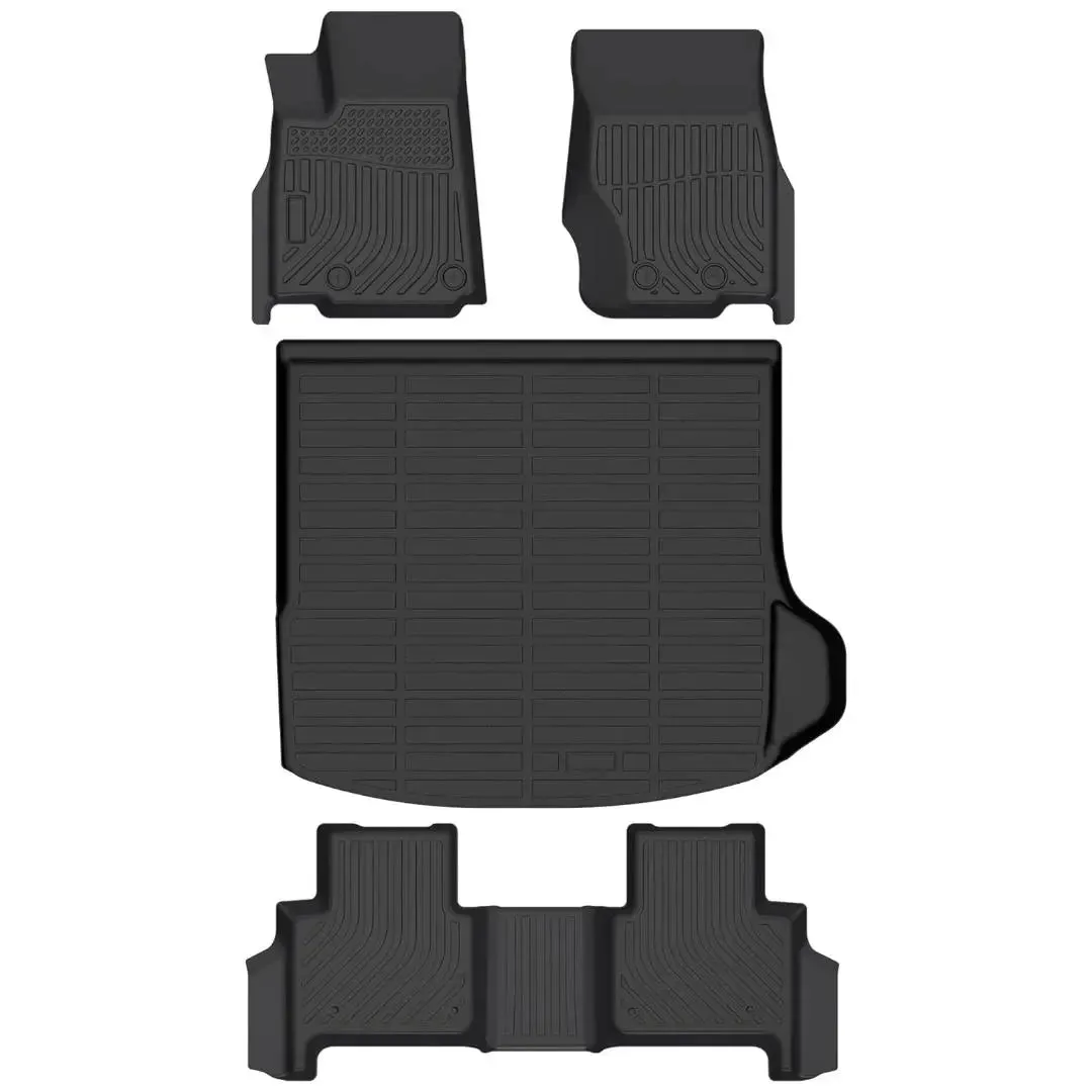 Floor Mats Fit for Jeep Grand Cherokee 2022 2023 2024 All-Weather TPE Floor Liner Set of 4 Mats, Black