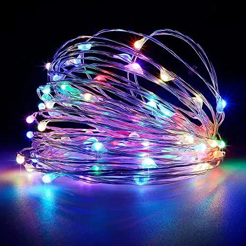 GARVEE 33ft 100 LED Outdoor String Lights, USB Charging Fairy Lights, Water-Resistant Led Twinkle Lights for Bedroom, Dorm, Backyard, Wedding, Tree, Mason Jar, Wall, Christmas White