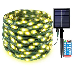 GARVEE 33FT 100LED String Lights Solar Outdoor Water-Resist Fairy Lighs with Remote Control Christmas Lights for Home Decoration