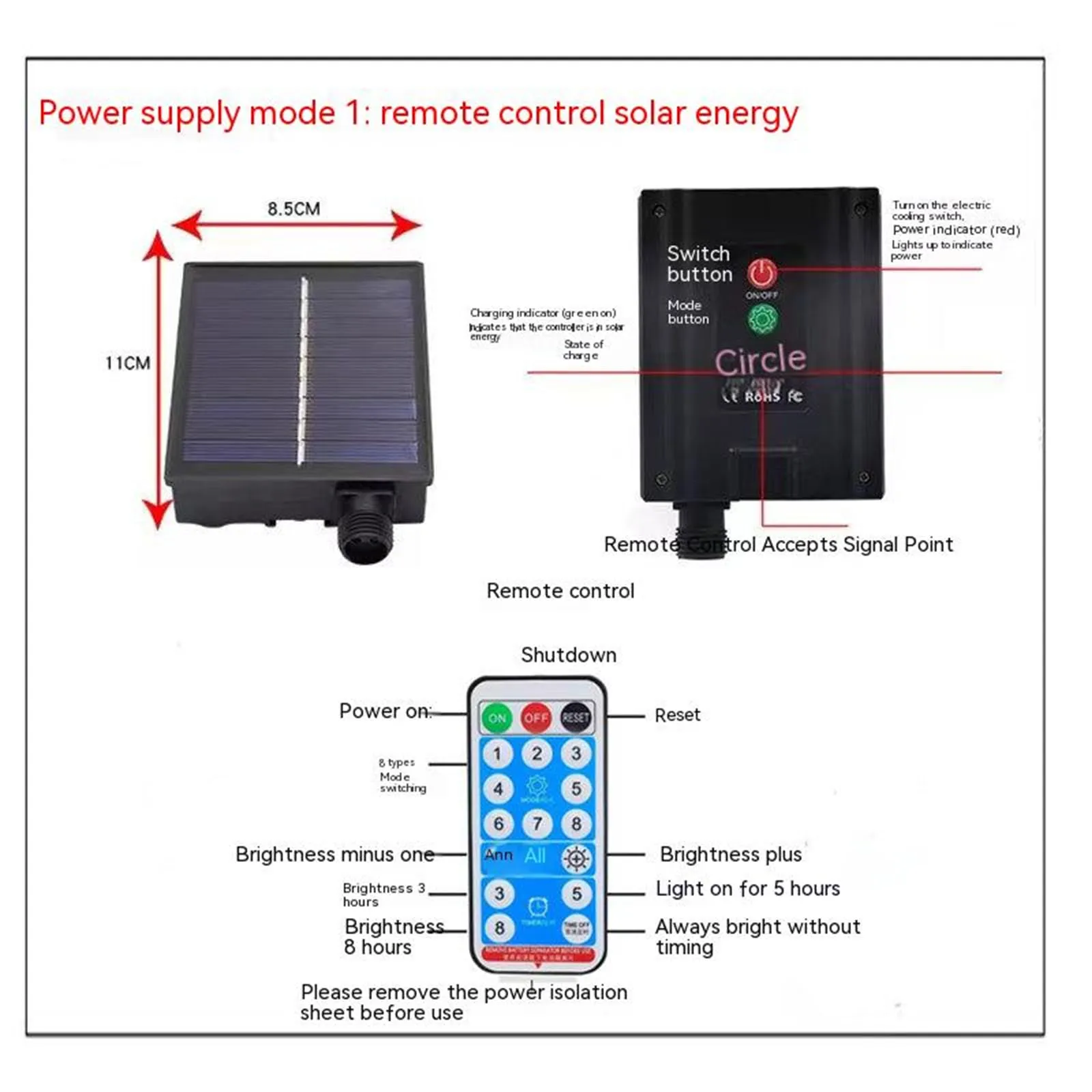 GARVEE 33FT 100LED String Lights Solar Outdoor Water-Resist Fairy Lighs with Remote Control Christmas Lights for Home Decoration