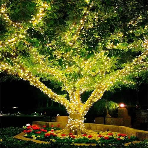 GARVEE 65FT 200LED String Lights Solar Outdoor Water-Resist Fairy Lighs with Remote Control Christmas Lights for Home Decoration