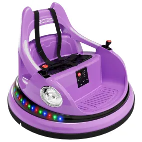 GARVEE Electric Bumper Car for Kids, 12V Ride on Toddler Bumping Car W/Remote Control, LED Lights & 360 Degree Spin, ASTM Certified - Purple