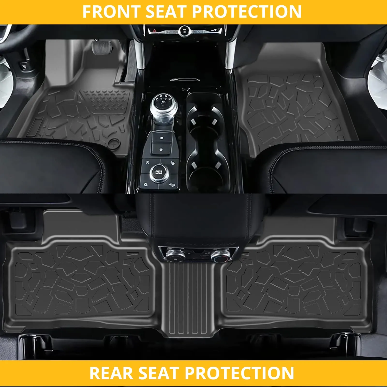 GARVEE Floor Mats for Hyundai Santa Fe 2021-2023, Premium All Weather Anti-Slip Waterproof Floor Liners Car Interior Accessories