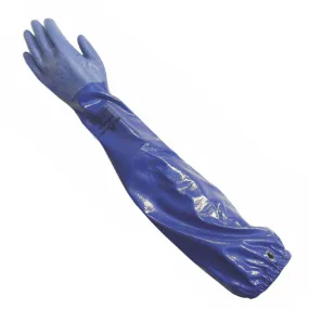 Gloves, Shoulder-Length, Nitrile, Blue with Rough Grip