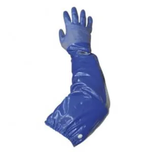 Gloves, Shoulder-Length, Nitrile, Blue with Rough Grip